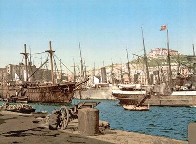 Hafen von Neapel, veröffentlicht 1891 von Italian Photographer