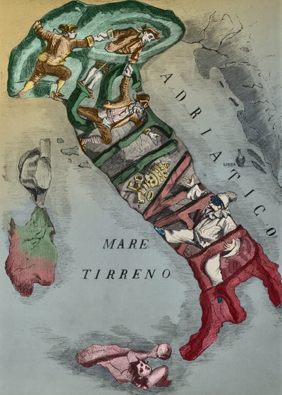 Karikatur von Italien während der Vereinigung, 1866 von Italian School