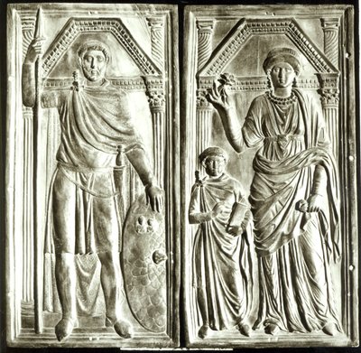 Diptychon darstellend Stilicho (ca. 365-408), Serena und Eucharius von Italian School