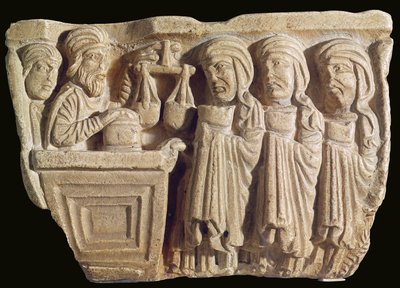 Brunnen, der einen Salbenverkäufer darstellt von Italian School