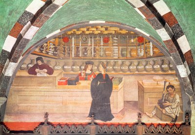 Innenraum einer Apotheke von Italian School