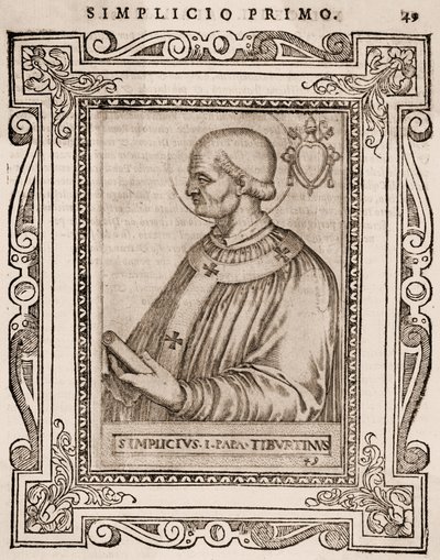 Porträt von Papst Simplicius, ca. 1760 von Italian School