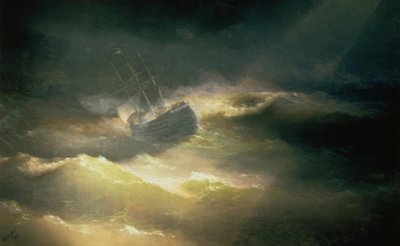 Das Schiff Maria im Sturm von Ivan Konstantinovich Aivazovsky