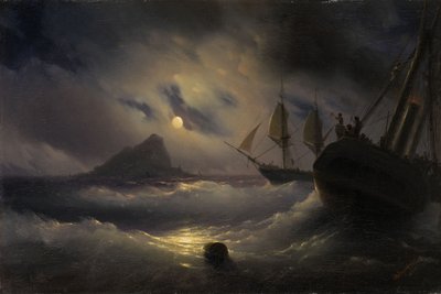 Gibraltar bei Nacht, 1844 von Ivan Konstantinovich Aivazovsky