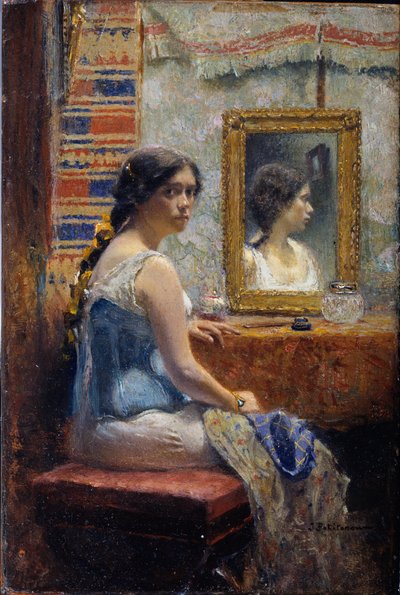 Dame am Spiegel von Ivan Pavlovich Pokhitonov