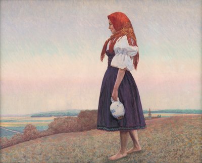 Mädchen mit einem Krug von Ivan Zabota