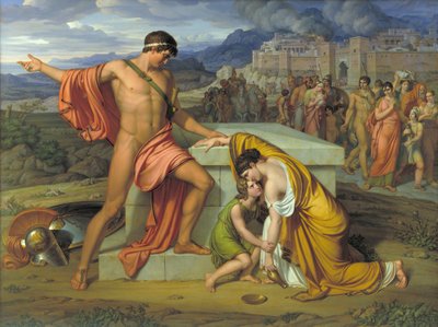 Pyrrhus und Andromache am Grab von Hector von J.L. Lund