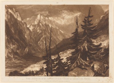 Die Quelle des Arveron, veröffentlicht 1816 von Joseph Mallord William Turner