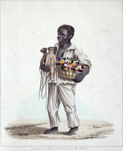 Puppenhändler auf dem Karneval in Kingston, Jamaika von J.M. Belisario