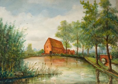 Alter Pebble Mill Pool, Birmingham, 19. Jahrhundert von J. Booth