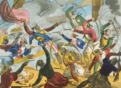 Türken greifen griechische Korsaren an von J. Fairburn