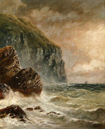 Meereslandschaft mit Klippe von J. H. Blunt