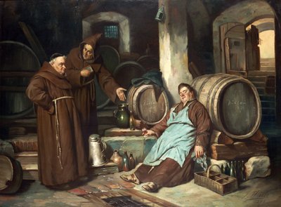Mönche im Keller, 1873 von J. Haier