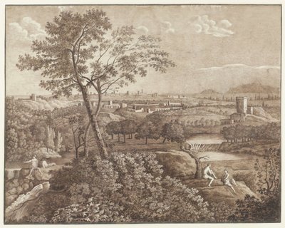 Italienische Landschaft in der Umgebung von Rom von J. Pallard