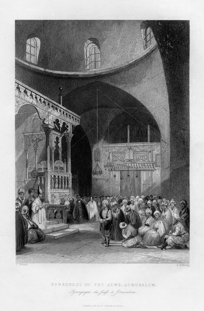Synagoge der Juden, Jerusalem, Israel, 1841 von J. Redaway