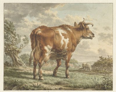 Rotbunte Kuh in einer Landschaft von Jacob  Cats