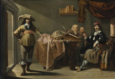 Almosenvergabe in einem Notariatsbüro von Jacob Duck