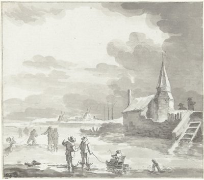 Winterlandschaft mit Schlittschuhläufern von Jacob Ernst Marcus