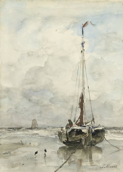 Fischerboot am Strand von Jacob Maris