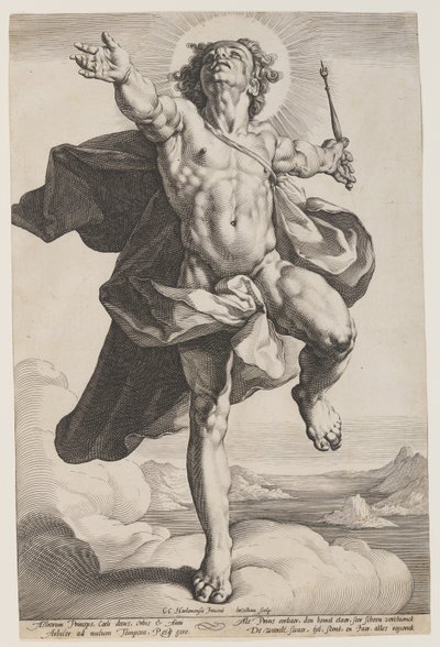 Apollo in den Wolken von Jacob Matham