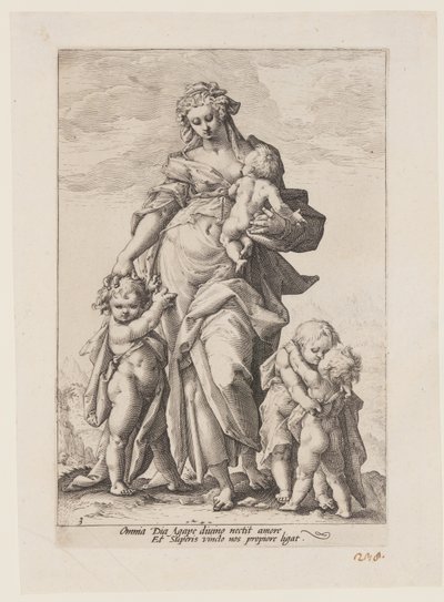 Barmherzigkeit, aus Die Tugenden von Jacob Matham