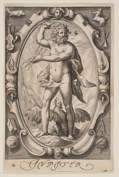 Jupiter, aus Die Sieben Planeten von Jacob Matham