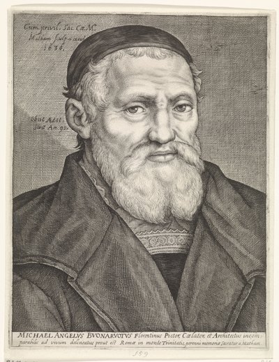 Porträt von Michelangelo von Jacob Matham