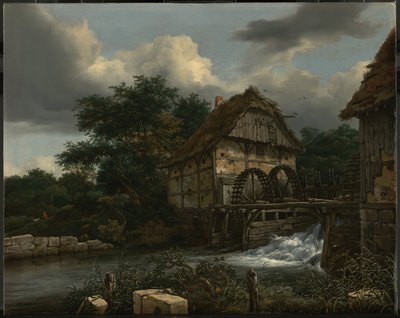Zwei Wassermühlen und eine offene Schleuse von Jacob van Ruisdael