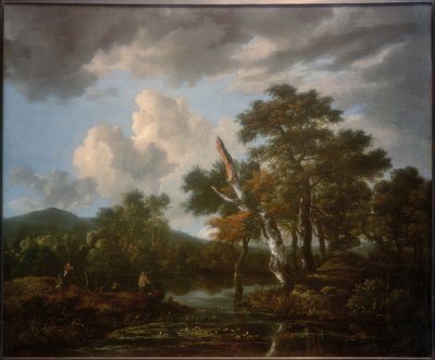 Waldlandschaft mit einem Teich von Jacob van Ruisdael