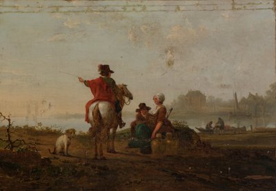 Niederländische Landschaft mit Figuren von Jacob van Strij