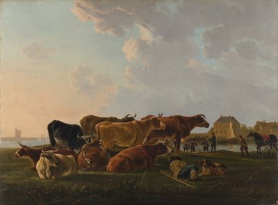 Landschaft mit Vieh von Jacob van Strij