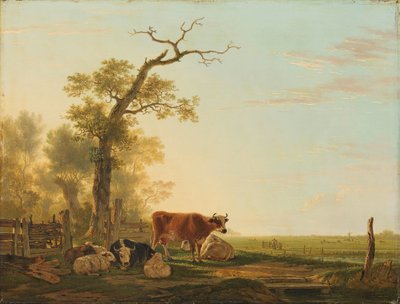 Wiesenlandschaft mit Tieren von Jacob van Strij