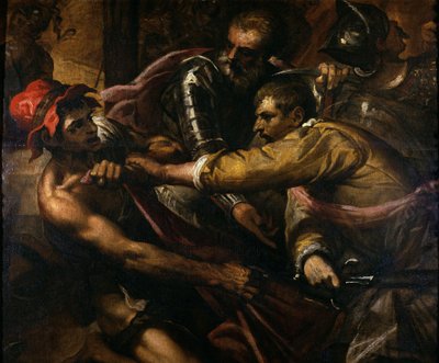 Soldaten streiten über Kleidung von Jacopo Palma