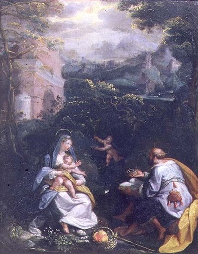 Ruhe auf der Flucht nach Ägypten von Jacopo Zucchi