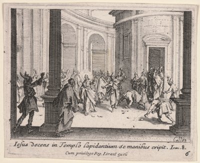 Christus wird aus dem Tempel gesteinigt von Jacques Callot