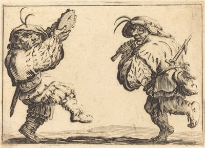 Tänzer mit Flöte und Tamburin von Jacques Callot