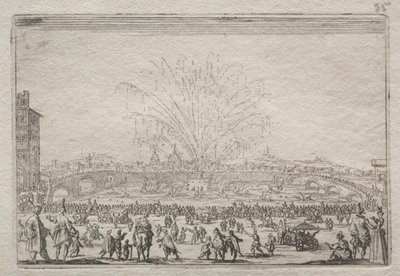 Feuerwerk am Arno von Jacques Callot