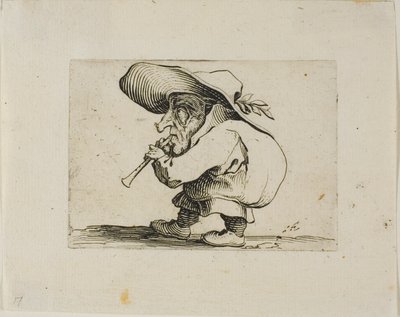 Flageolettspieler, aus Varie Figure Gobbi von Jacques Callot
