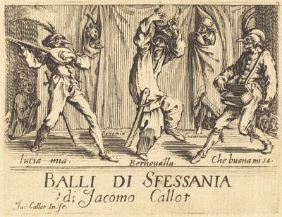 Frontispiz für "Balli di Sfessania" von Jacques Callot