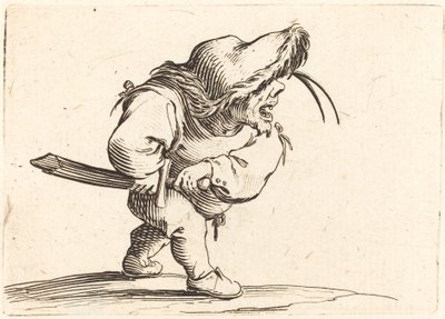 Mann, der sich darauf vorbereitet, sein Schwert zu ziehen von Jacques Callot