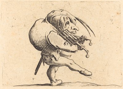 Mann, der einen Grill schabt von Jacques Callot