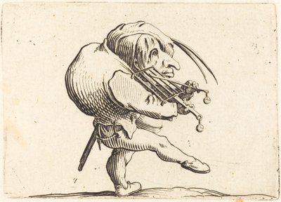 Mann, der einen Grill schabt von Jacques Callot