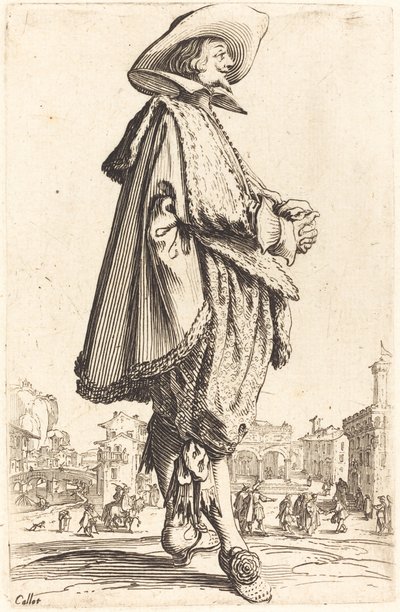 Edelmann mit gefalteten Händen von Jacques Callot