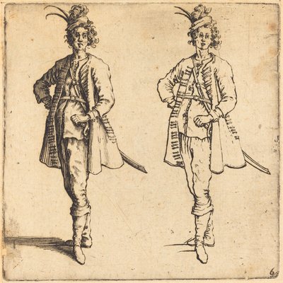 Offizier, Vorderansicht von Jacques Callot