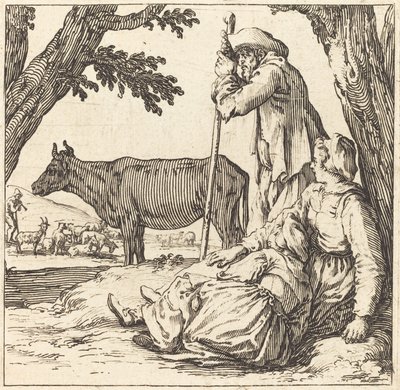 Bauernpaar mit Kuh von Jacques Callot