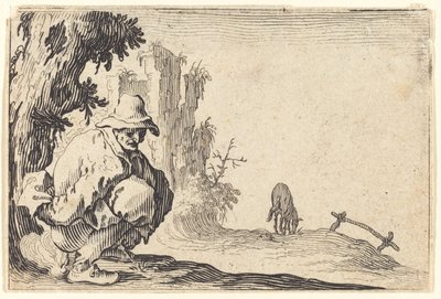 Bauer beim Stuhlgang von Jacques Callot