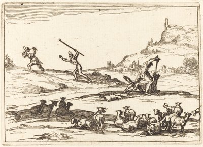 Hirten verteidigen ihre Herden von Jacques Callot