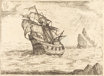 Schiff, das in der Nähe von Felsen navigiert von Jacques Callot
