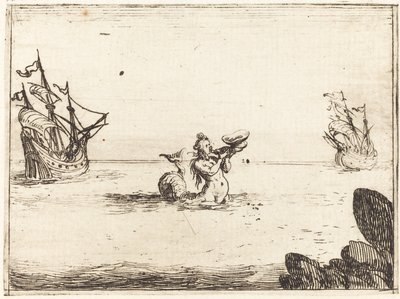 Sirene zwischen zwei Schiffen, 1628 von Jacques Callot