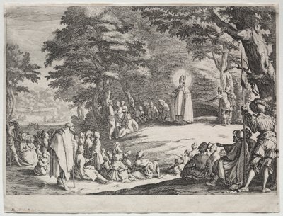 St. Amo predigt in einem Wald von Jacques Callot